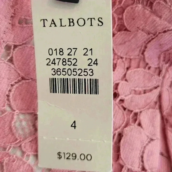 Talbots NWT New Womens Pink White A Line Lace Skirt Size 4 - Picture 8 of 10